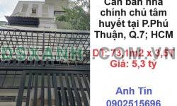 ⭐Cần bán nhà chính chủ tâm huyết tại P.Phú Thuận, Q.7; HCM; 5,3 tỷ; 0902515696