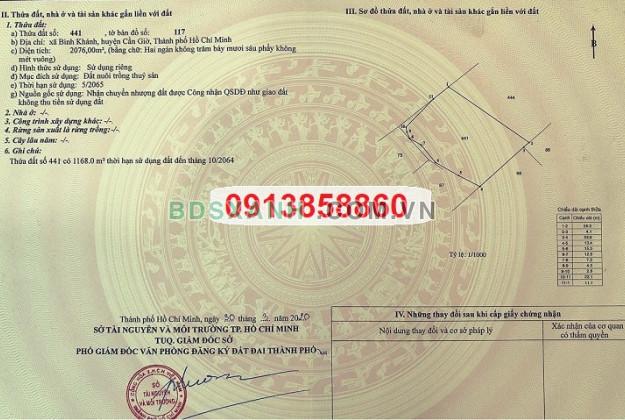 ⭐Cơ hội đầu tư sinh lời, bán đất xã Bình Khánh, Cần Giờ, TP.HCM; còn 4,5 tỷ; 0913858860