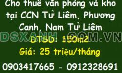 ⭐Cho thuê văn phòng và kho tại CCN Từ Liêm, Phương Canh, Nam Từ Liêm, 25tr/th; 0912328691