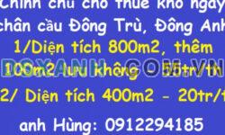 Chính chủ cho thuê kho ngay chân cầu Đông Trù, Đông Anh; 0912294185