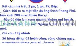 Bán nhà C-4 mới xây 2 pn ngay Chợ Tăng Nhơn Phú B, Đình Phong Phú, Q.9_ Shr_ 65 m2_ HXT_Khu phân lô.
