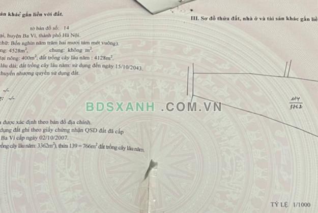 Chính chủ cần bán gấp đất Ba Vì, Hà Nội.Sổ hồng riêng, giá bán nhỉnh 5 tỷ