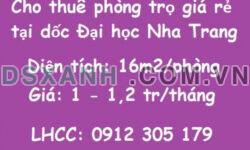Cho thuê phòng trọ giá rẻ tại dốc Đại học Nha Trang; từ 1tr/th; 0912305179