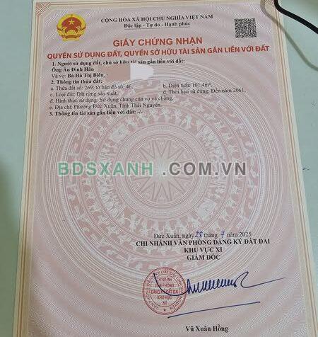 Bán đất Tổ 11C Phường Đức Xuân, 101m², giá 380tr – Chính chủ