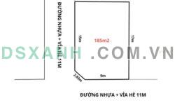 Bán lô góc Nghi Liên 185m2, mặt tiền 11m, giá 3 tỷ x tiểu học