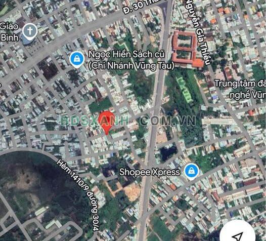 Bán đất 67m2, 2MT hẻm 1514 đường 30/4, Vũng Tàu – 1.8 tỷ