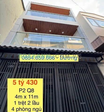 Bán nhà 4x11m, 2 lầu đường Dương Bá Trạc, Phường 2, Quận 8 – 5.43 tỷ
