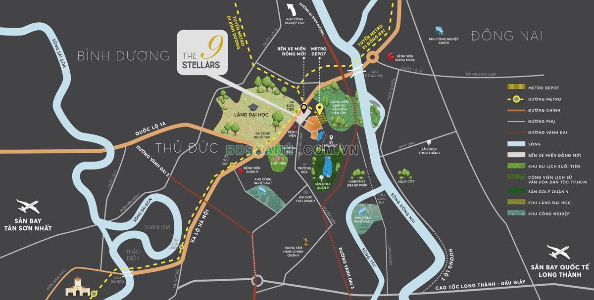 Vị trí dự án The 9 Stellars