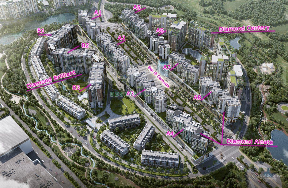 Vị trí phân khu Diamond Alnata Plus (A5-A8)