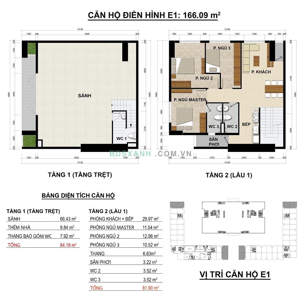 Mặt bằng Shophouse dự án