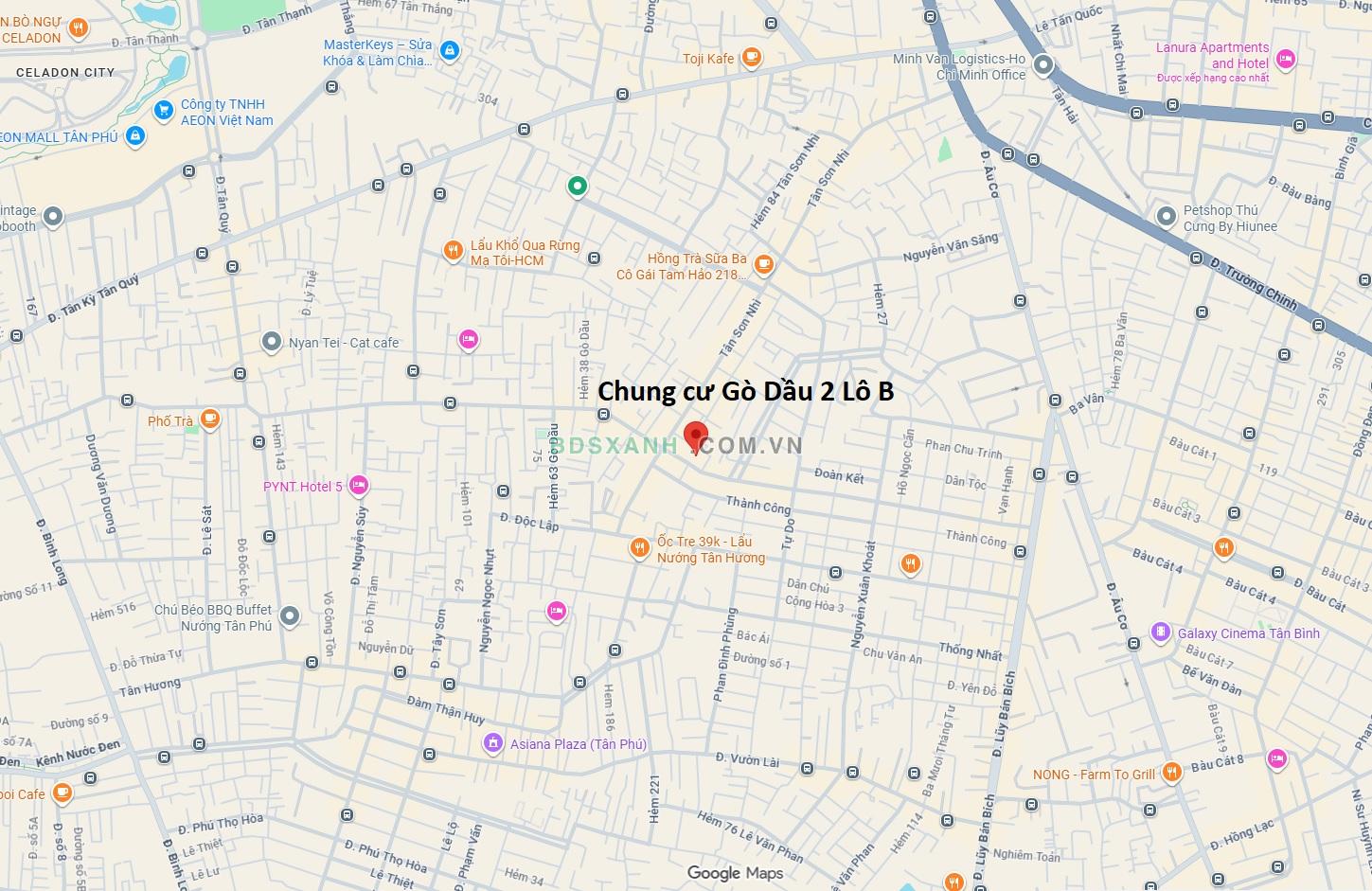 Bản đồ Chung cư Gò Dầu 2 Lô B