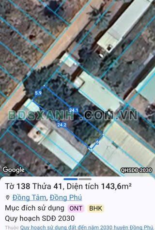 Bán Đất 6x22m Khu Phượng Hoàng, Xã Minh Hưng, Chơn Thành 520 Triệu