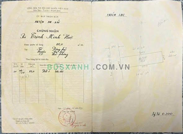 Bán Đất 80m² Phương Lưu, Đông Hải 1, Q. Hải An, TP. Hải Phòng. Giá 4 Tỷ