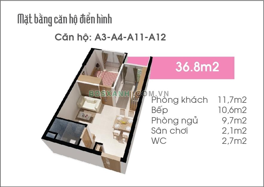Mặt bằng căn hộ Chung cư Sen Hồng