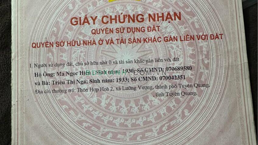 Bán Đất 4x24m Đường Võ Văn Kiệt, P. An Tường, TP. Tuyên Quang