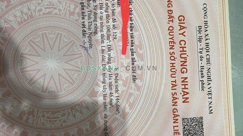 Bán Đất Xã Quyết Thắng, TP Thái Nguyên – DT 146m² giá >1 tỷ