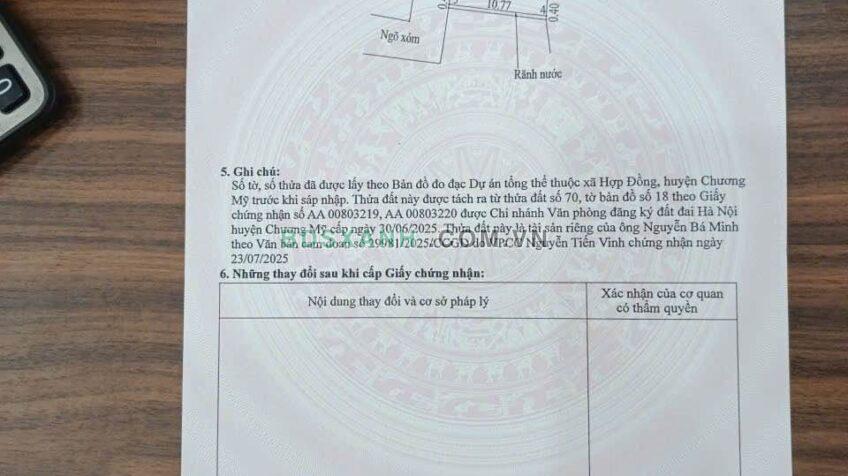 Bán đất 95m² Ngọc Hòa, Huyện Chương Mỹ, đường 4m, giá dưới 2 tỷ