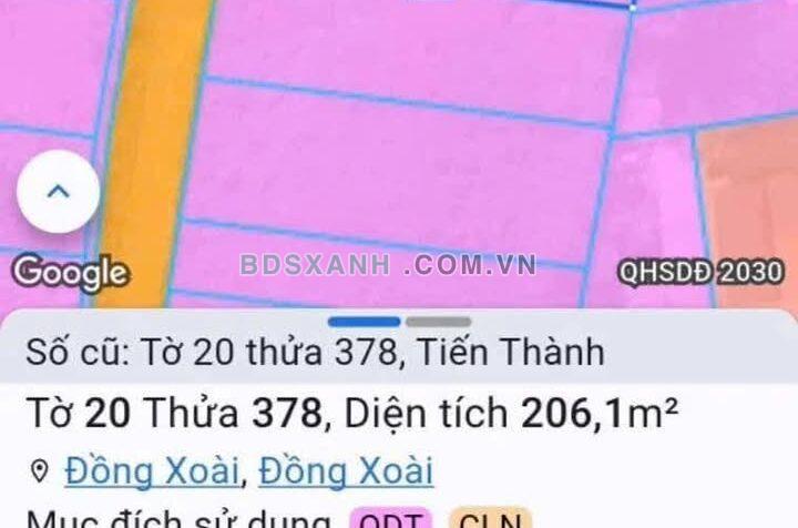 Bán đất 6x34m KP3, Phường Tiến Thành, Thành phố Đồng Xoài 890tr