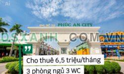 Cho thuê nhà 3 tầng Phúc An City, X. Mỹ Hạnh Nam, H. Đức Hòa, 6.5tr