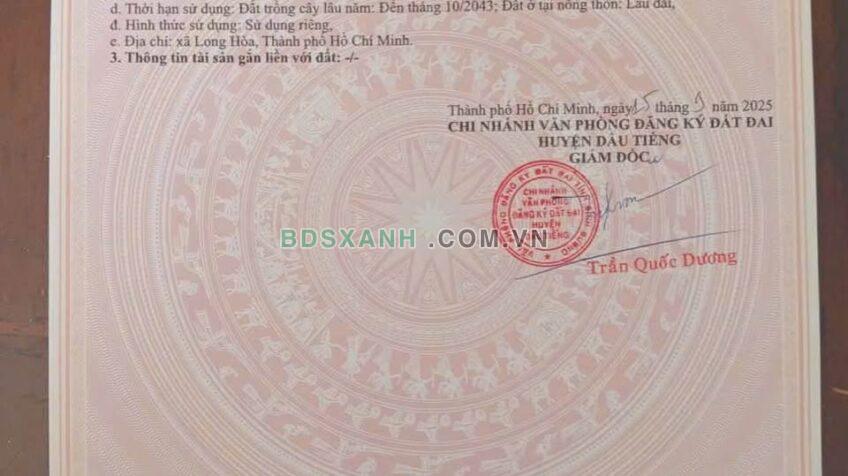 Bán đất Xã Long Tân, Huyện Nhơn Trạch 204m² full thổ cư 780 tr
